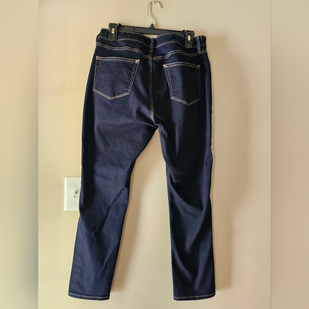 a.n.a Dark Blue Jeggings Split Hem With Snap Buttons Size 12 - Picture 6 of 11